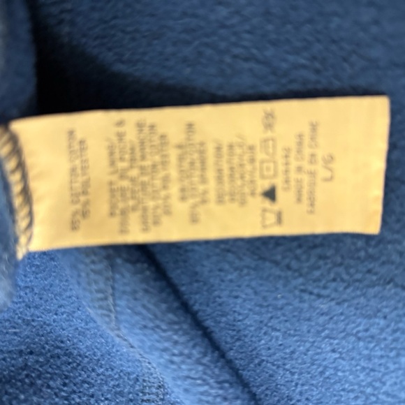 Men’s vintage Y2K rare L GUC some drains Mondetta Blue zip up with American Flag - Picture 12 of 13